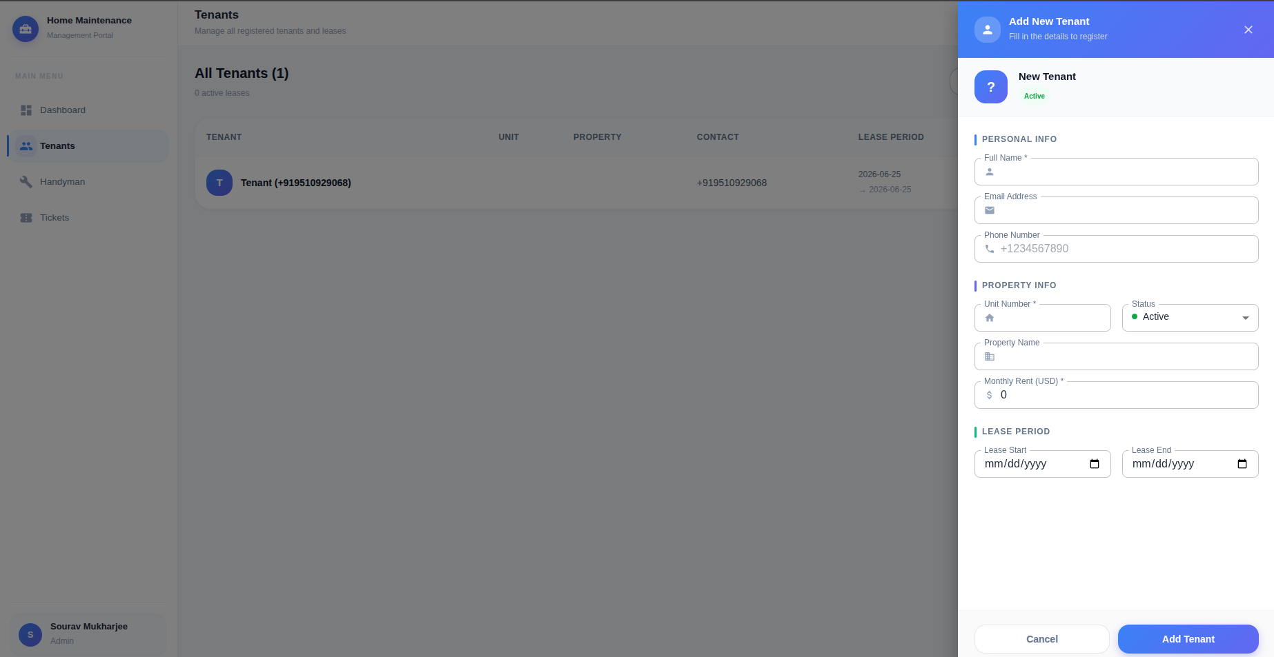 Add tenant