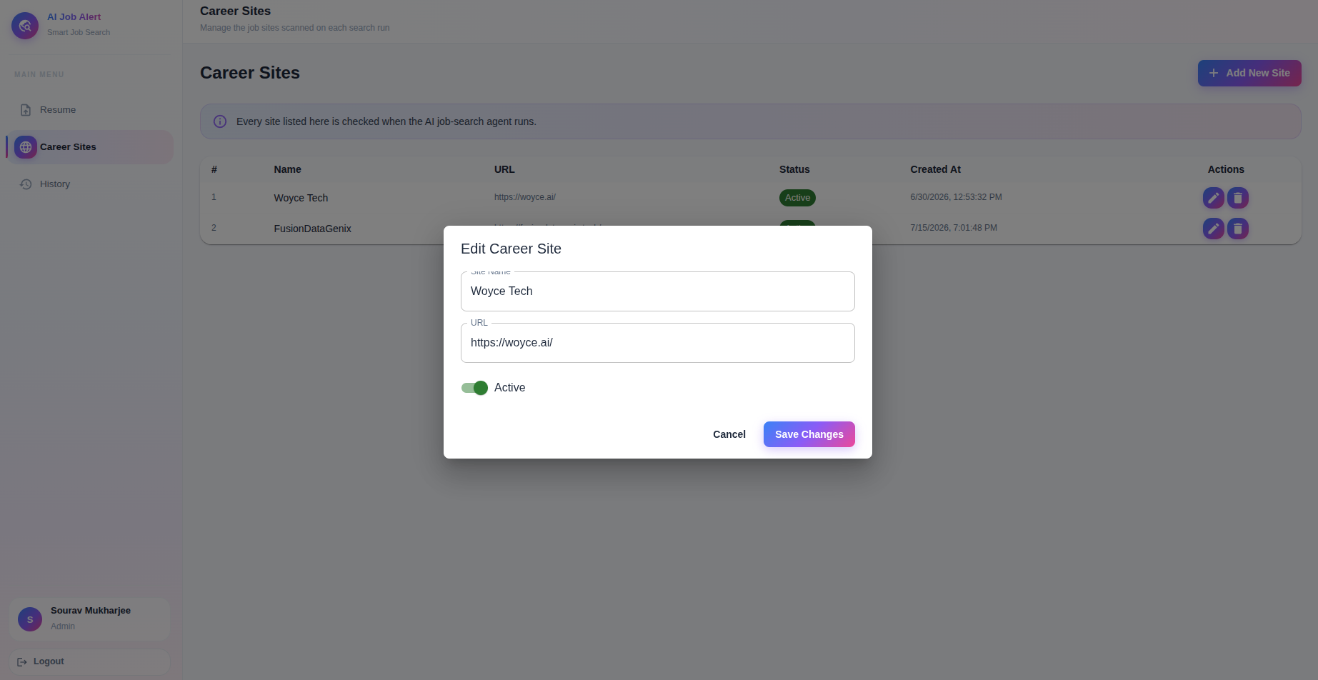 Edit career site